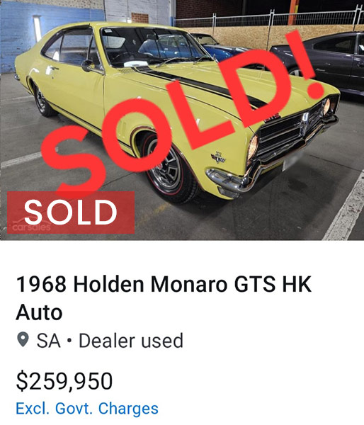 1968 Holden Monaro GTS HK Auto Green